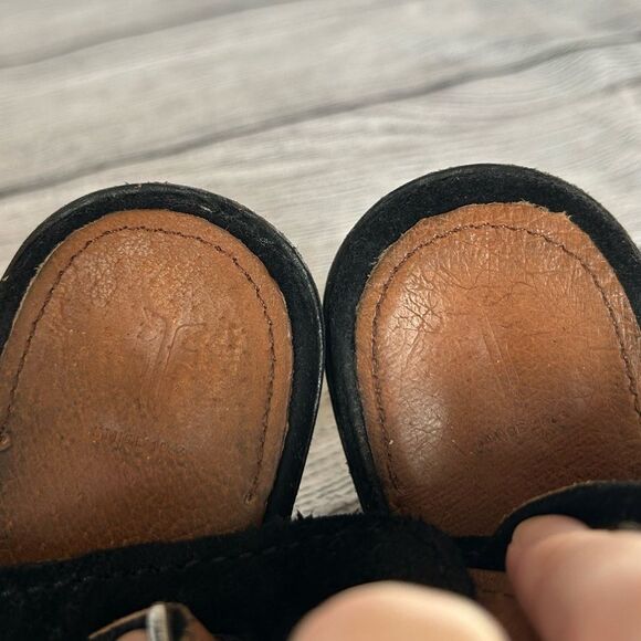 Frye Courtney Slingback black peep toe heeled sandals size 8 B - Picture 12 of 12